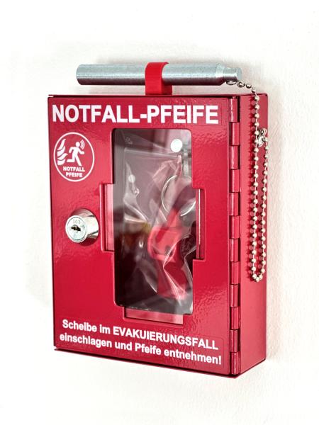 Notfall-Pfeife im Metallkasten